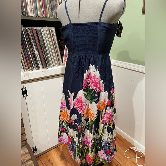 Anthropologie Moulinette Sorurs Silk Strappy Aven Bloom Floral Dress - Picture 4 of 6